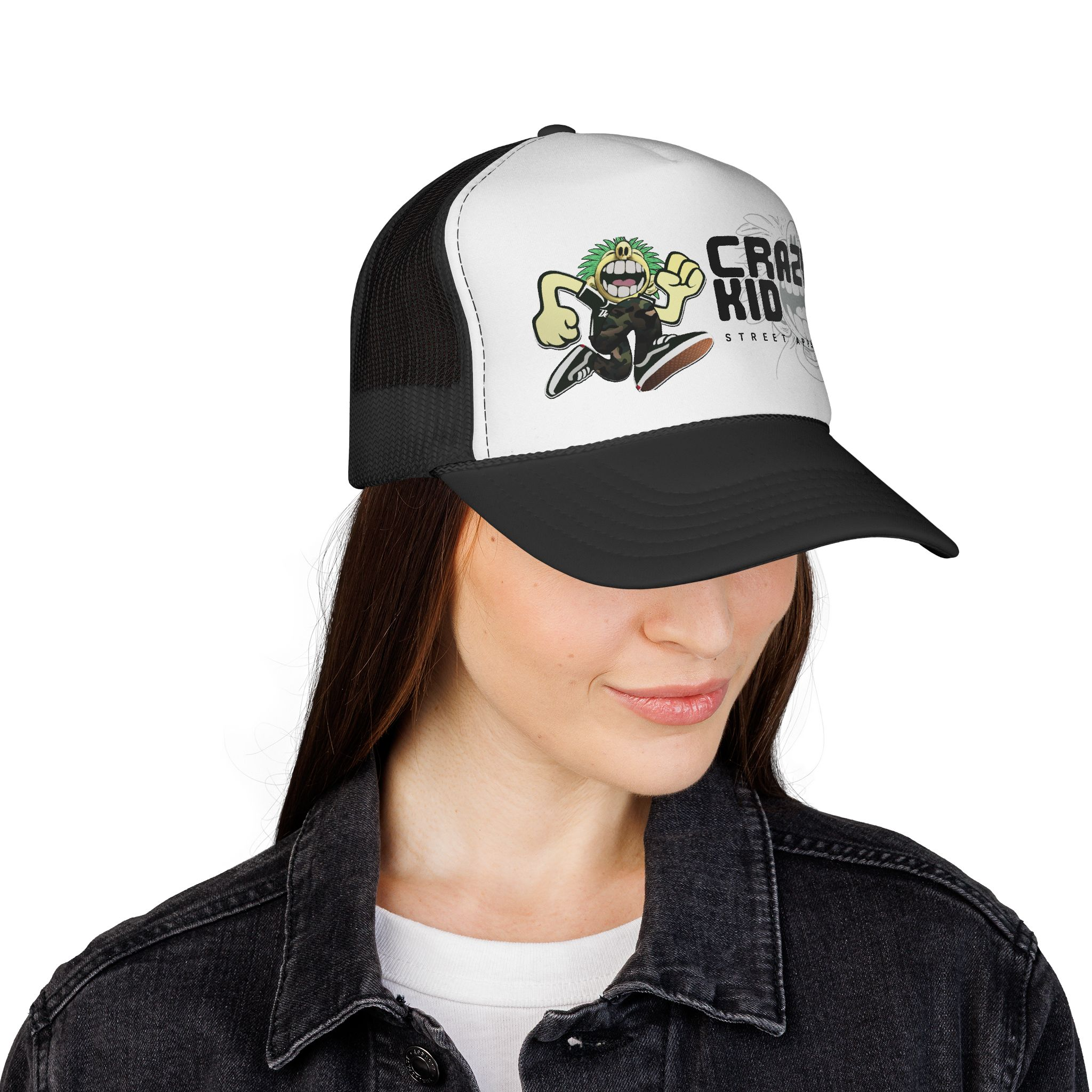 Crazy Kid Skateboarding Trucker Cap